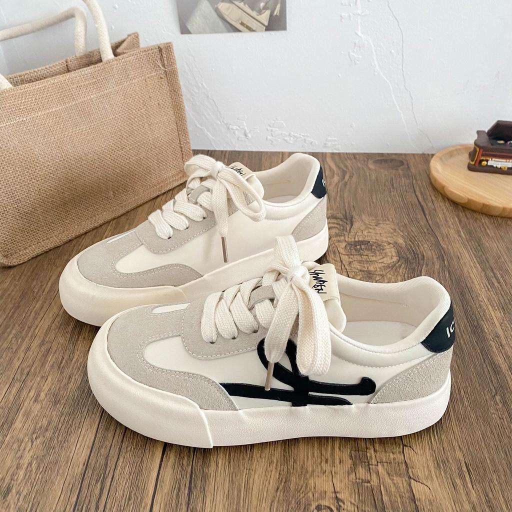 6608 латексная стелька/ретро стиль Гонконга круглый носок немецкие тренировочные туфли женские туфли 2025 новые кеды маленькие белые туфли универсальные модели