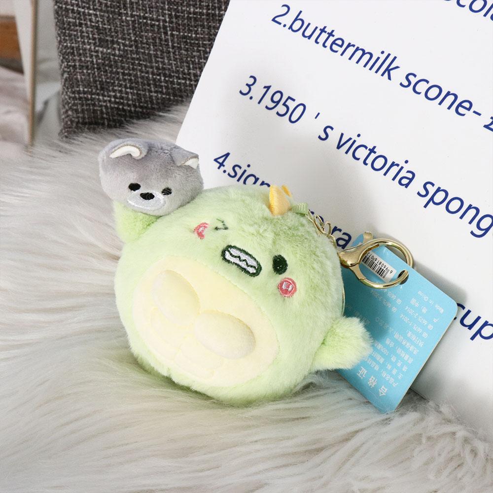 Green Dinosaur Green Dinosaur Doll Pendant Cartoon Dinosaur Wolf Plush Keyring Couple