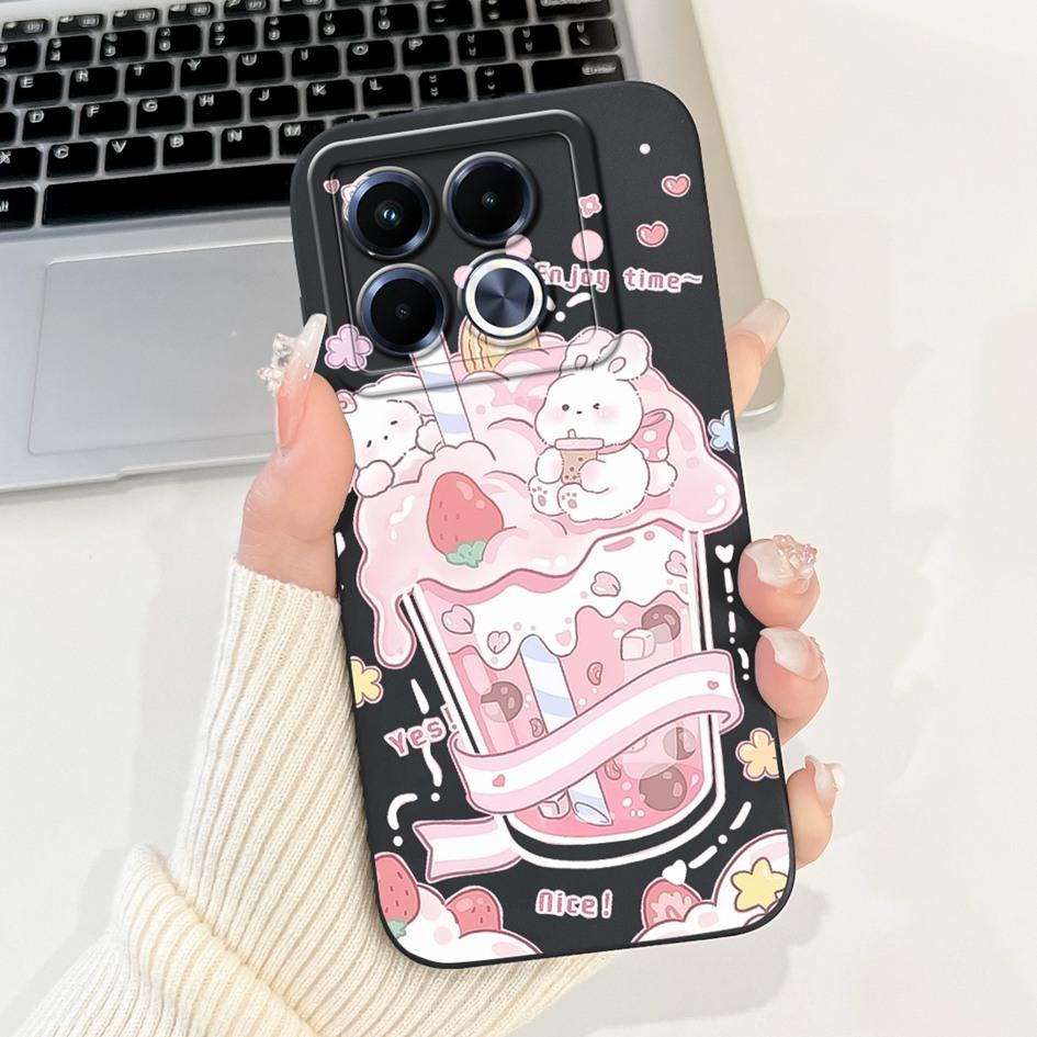 For Infinix Note 40 5G Case Cartoon Rabbit Flower Anti Slip Bumper Soft Silicone Cover For Infinix Note40 X6852 X6851 Phone Case