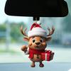 Cartoon Elk Christmas Pendant Hanging Ornament with Lanyard