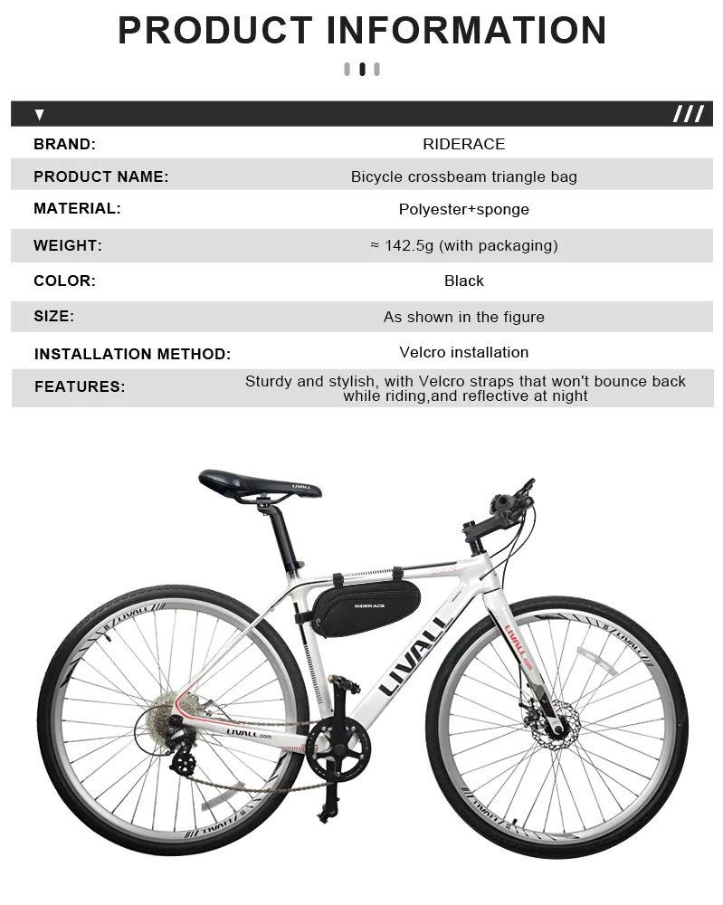 Bicycle Triangle Bag Waterproof Rainproof Durable Cycling Tube Frame Pouch Bag MTB Road Bike Frame Front Bag Outdoor Sport Pouch