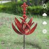 Цветок лотоса, ветровая вертушка, садовая металлическая ветряная мельница, вращение на 360 градусов, устойчивая к ультрафиолетовому излучению, двухслойная, большая ветровая вертушка, декор