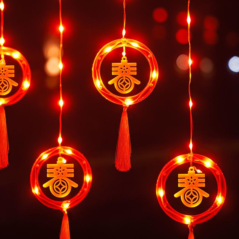 New Led Chinese Festival New Year Red Lantern Decoration String Light Spring Festival Curtain Light IP54 Rated Christmas Lights