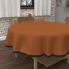Round Anti-stain Tablecloth In Washed Microfiber Diameter 180 Cm BOHEME Terra, by Soleil d'Ocre