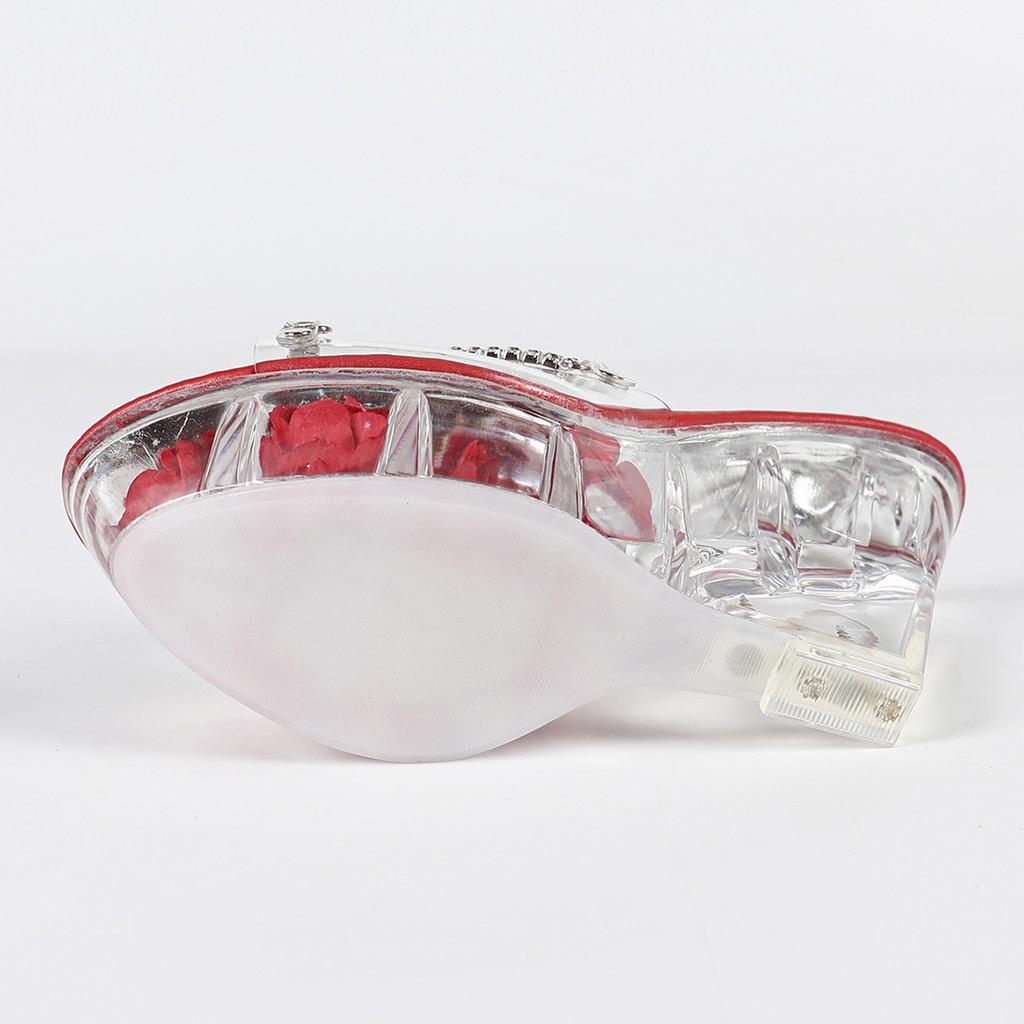 Женские туфли на высоком каблуке-танкетке с кристальной подошвой, 11 см - Клубные шлепанцы, Идеальны для подиума и танца на пилоне