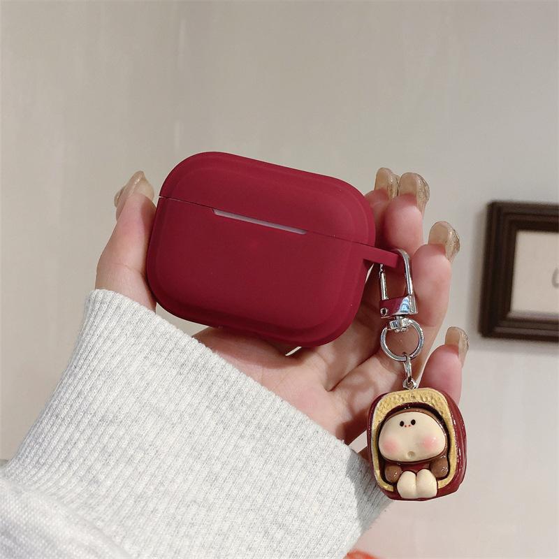 Милая кукла-орешек для защитного чехла AirPods 1-го поколения, 2-го поколения, 1-го поколения pro1, яблочной Bluetooth-гарнитуры, мягкий чехол