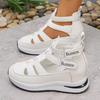 Sandals for Women Fashion Ankle Strappy Casual Beach Sandal Summer New Wedge Heels Sandals for Women Non Slip Platform Sandalias