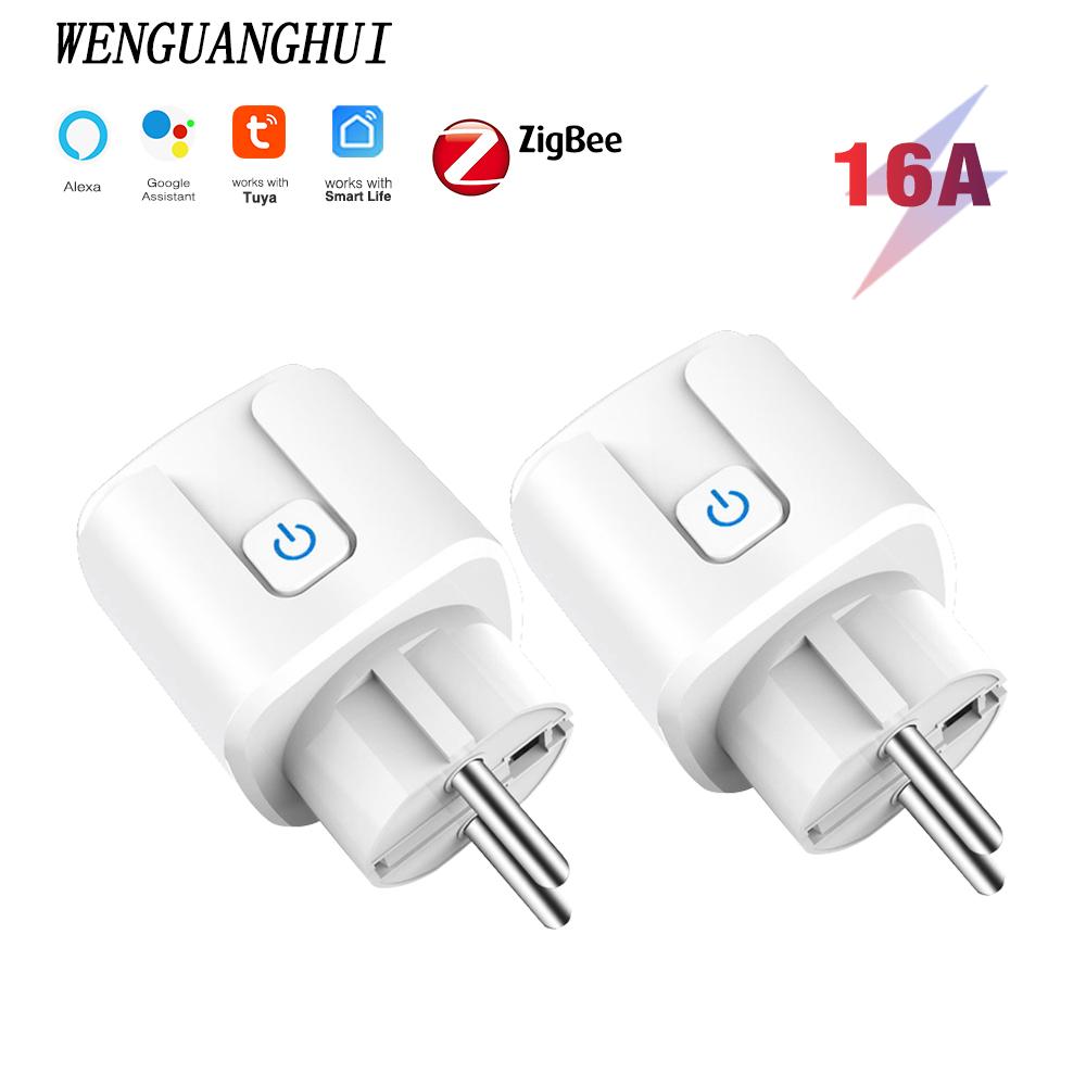 Sixwgh Zigbee Smart EU Plug для Tuya Умный дом Автоматизация синхронизации Монитор мощности Смарт-розетка Поддержка Google Home Alexa