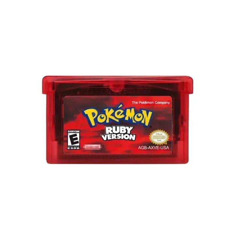 Классический набор картриджей для GBA с изображением культовых покемонов в ярких цветах