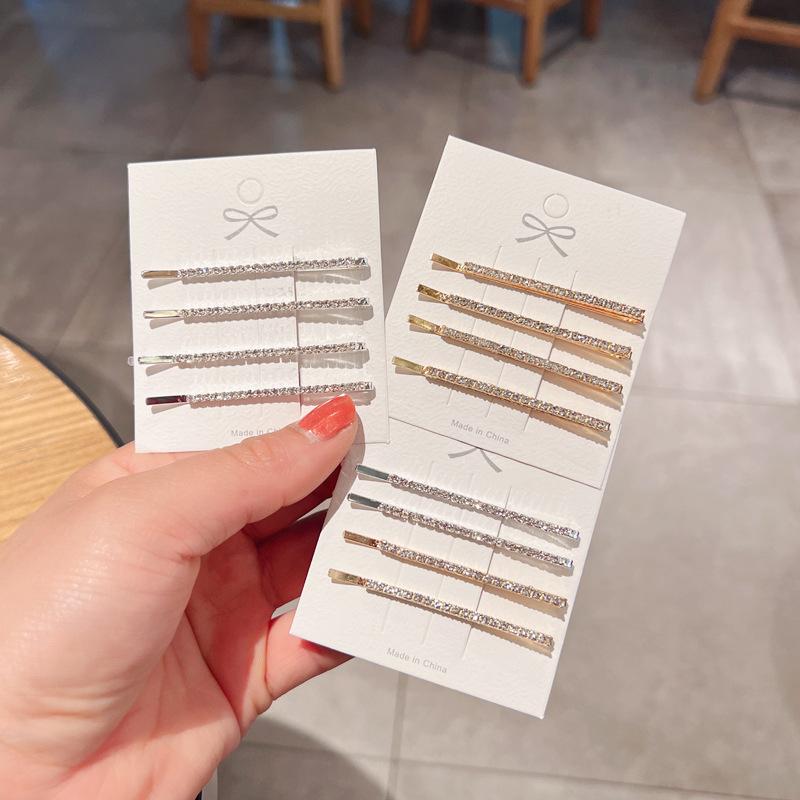 1/4 шт. Блестящие металлические заколки для волос для женщин Простые золотые и серебряные заколки для волос Аксессуары для волос для девочек Зажимы для волос