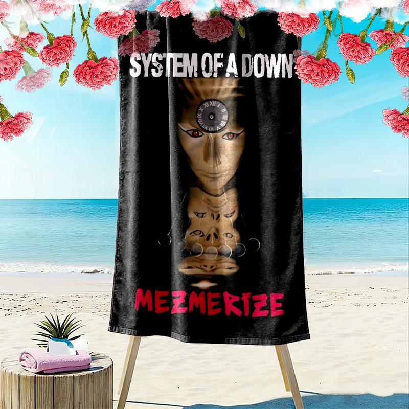 system of a down Print Beach Towel, Large Soft Quick Dry Towel for Beach Camping Swimming