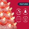 JOYFY Pink Ceramic Christmas Tree 7 Inch Prelit Tabletop Christmas Ceramic Tree with Extra Clear Top Star for Xmas Holiday Gift