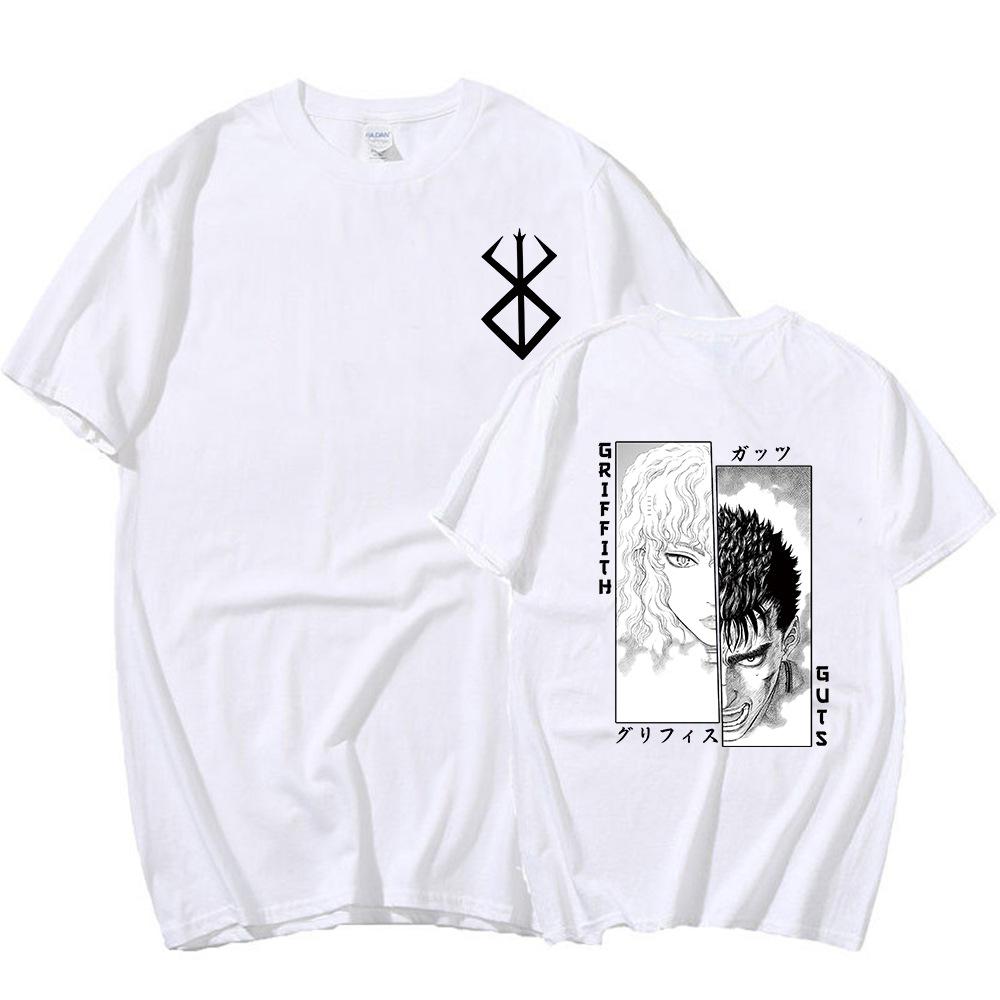 2024 Anime Berserk Tshirt Summer Men Women Cotton Oversized Short Sleeve T Shirt Print T-shirt Tops 2024 Tee Trend Fans Clothes