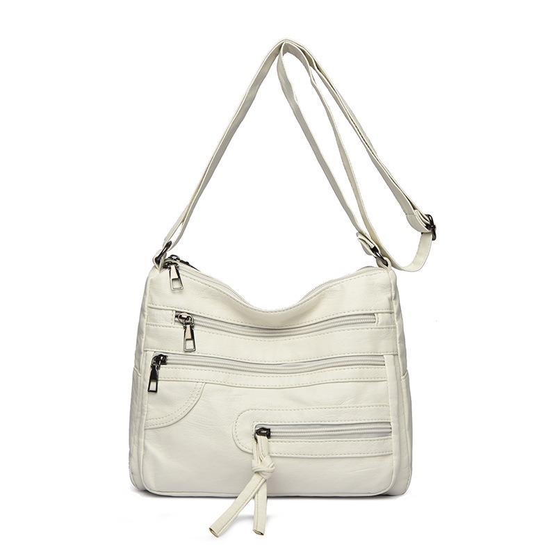 Вместительная женская модная однотонная сумка через плечо, многослойная сумка-мессенджер, многофункциональная сумка для хранения, сумка под мышкой для выхода в свет и путешествий