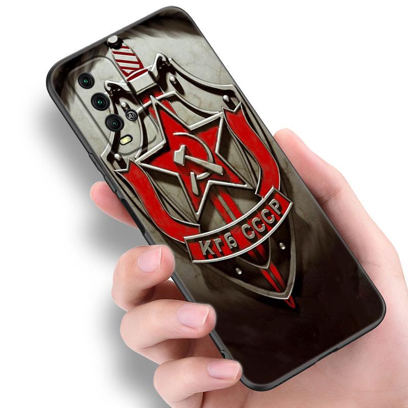 Черный чехол для телефона с изображением флага СССР для Xiaomi Redmi 11 Prime 11A 12C 13C A1 A2 + 12 4G 10 5G 8A 9A 10A 9C 10C 9i 12R Note 9T