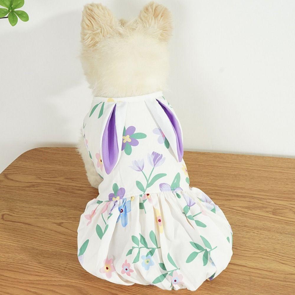 Стираемая юбка для собаки с кроличьими ушками, милое платье для собаки, практичная юбка принцессы для питомца, товары для питомцев