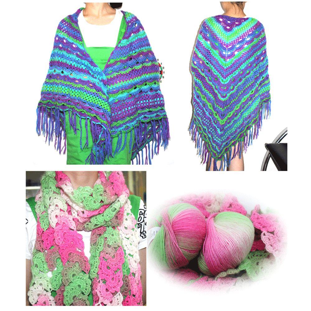 Высококачественный мягкий шарф 50 г для вязания своими руками, радужная пряжа для плетения, ручное вязание, шерстяная пряжа, крючок