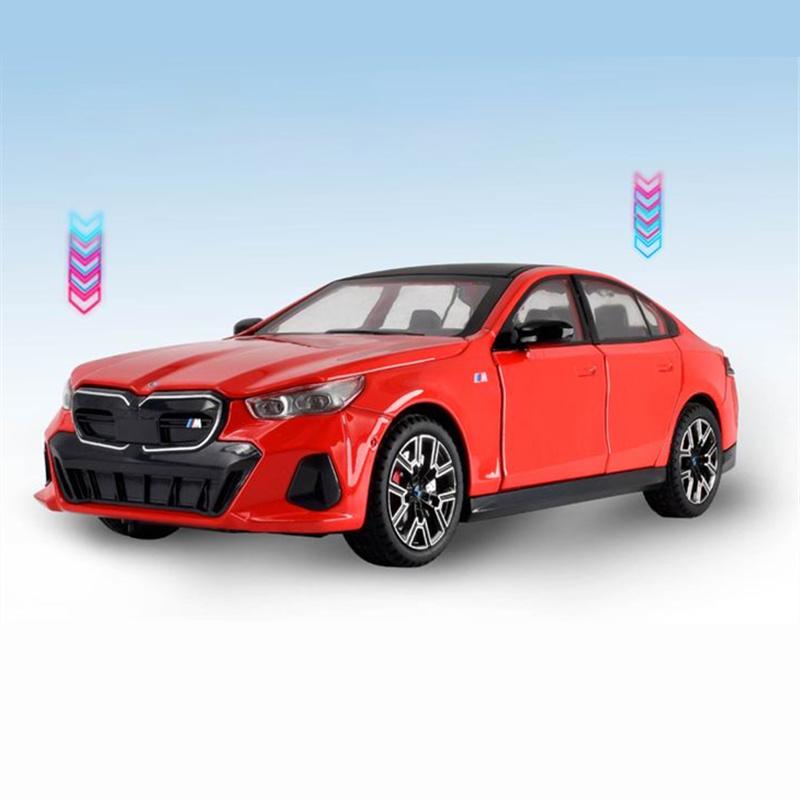 1/24 BMW I5 M60 литой спортивный автомобиль модель литой металлический лимузин чисто электрические транспортные средства модель автомобиля имитация звука свет детский подарок