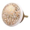 4 Pieces Gold Flower Ceramic Luxurious Drawer Knobs for Kitchen Cabinet Hardware Door Pulls Decorative Dresser Designer