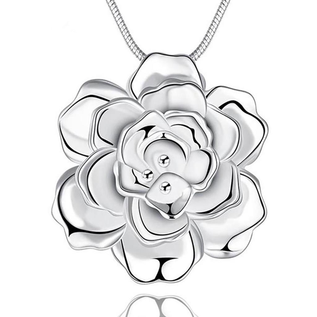 Ожерелье с тонкой цепочкой из стерлингового серебра 925 пробы в виде змеи длиной 16-30 дюймов с цветком