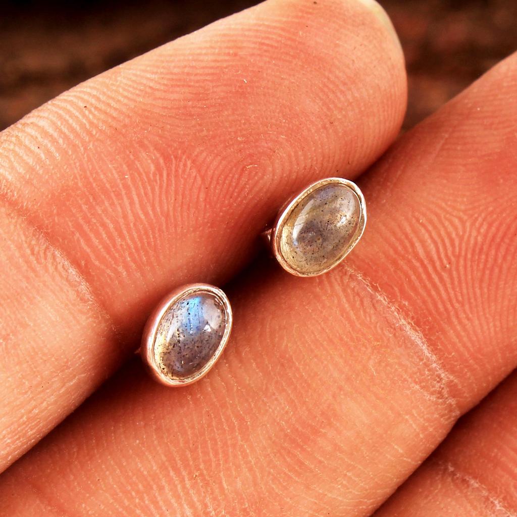 Сердолик Аметист Лунный камень Гранат Лабрадорит Серьги-гвоздики Ювелирные изделия ручной работы из стерлингового серебра 925 пробы