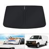 KUST Custom Fit Windshield Sunshade for Chevrolet Express Accessories Cargo Van Sunshade Chevrolet Express Sun Visor Protector Foldable Block UV