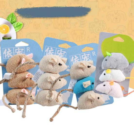 3 шт., кошка, котенок, играющий в плюшевую имитацию крысы, мыши, жевательная игрушка для царапин, укусов