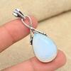 Молочный опаловый драгоценный камень 925 пробы Серебряный кулон ручной работы в форме груши для нее