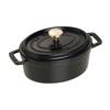 Staub Pico Cocotte Oval, Black, 15cm, Small, Two-Handled Cast Iron Enamel Pot, Induction Compatible [Official Japanese Product] La Cocotte Oval 40509-