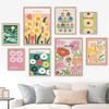Retro Flower Market Abstract Peony Pansy Anemone Wall Art Canvas Painting Nordic Posters Prints Pictures For Linving Room Decor