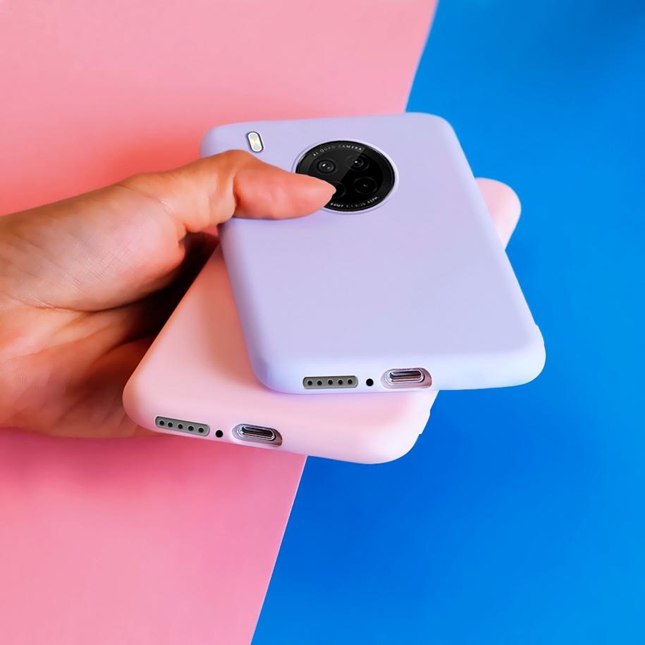 Простой силиконовый чехол яркого цвета для Huawei Y9A 2020 Чехол FRL-22 FRL-23 HuaweiY9a Чехол для мобильного телефона на Huawei Y9A Y 9A Мягкий чехол