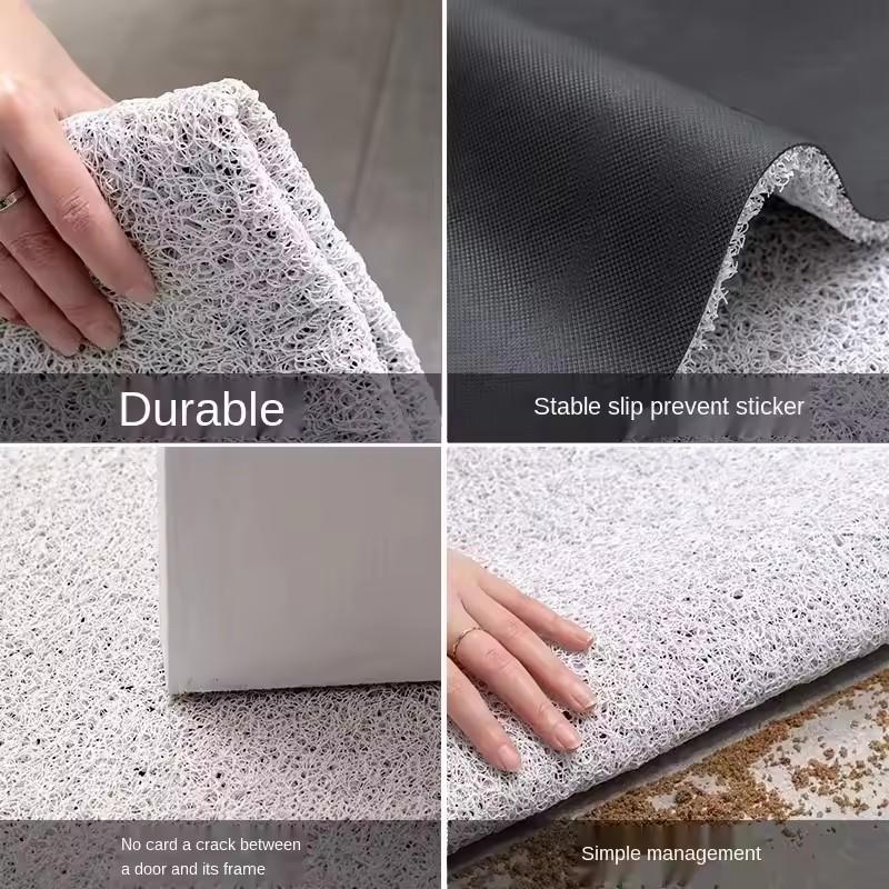 Washable PVC Door Mat Non-Slip Dirt Resistant Extra Large Entrance Rug for Hallway Home Decor