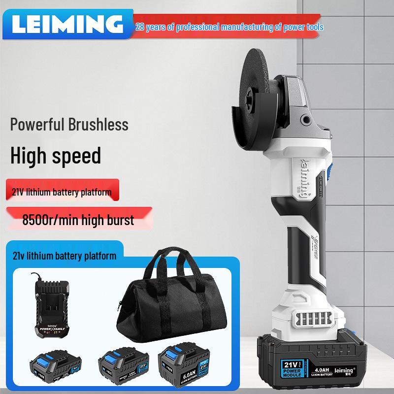 Беспроводная угловая шлифовальная машина Leiming LS780 без щеток с литиевой батареей для резки, шлифовки и полировки