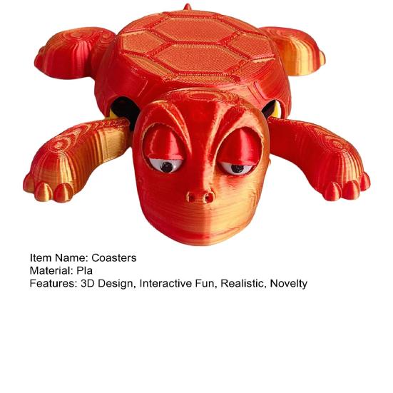 Подставки под стаканы в виде черепахи, напечатанные на 3D-принтере, забавные измельченные подставки под стаканы для напитков, очаровательная чашка в виде черепахи