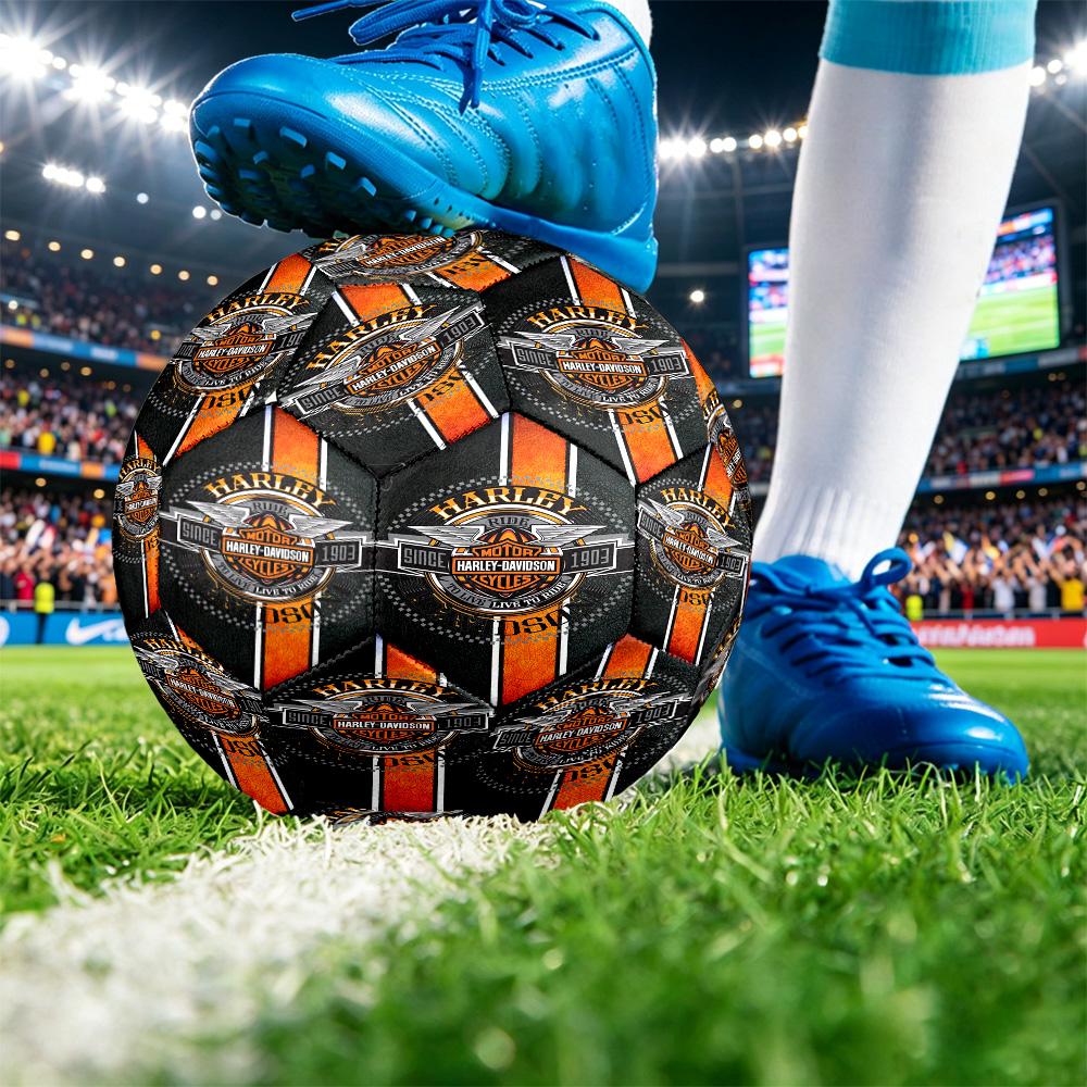 Harley-Davidson Print Size 5 Soccer Ball Durable Shock?Absorbing Sports Ball For Training Match Outdoor Playing