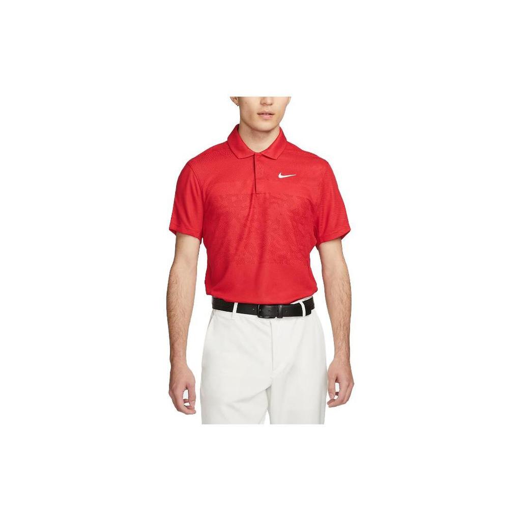 Nike T Shirts Men's Red Polo Collar Moderate Straight Fit DR5328-687