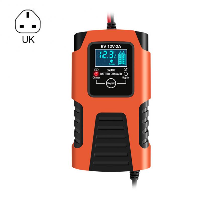 Автоматическое зарядное устройство для автомобильного аккумулятора 2A 6V 12V - Acid GEL AGM Wet Calcium Deep Cycle VRLA Pulse Repair с ЖК-дисплеем