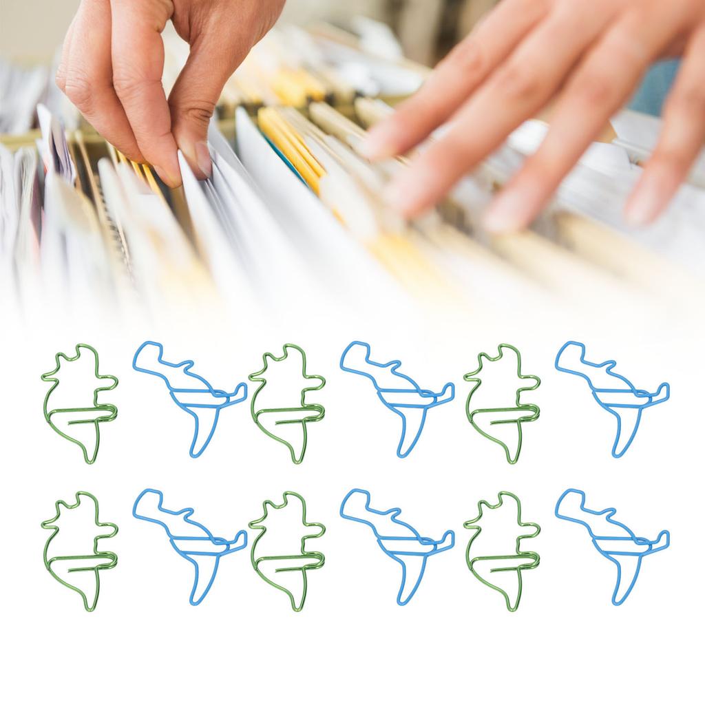 100 шт. скрепок в форме бегемота, динозавра, металлические, милые, стильные, легкие, портативные, офисные, для доктора