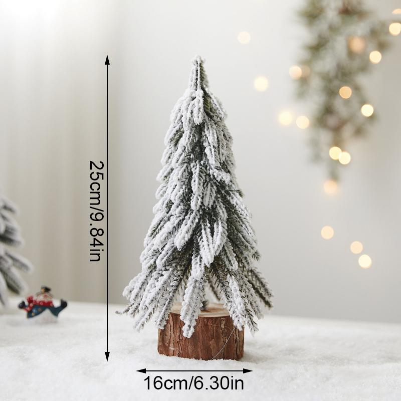 1PC Mini Snowy Christmas Tree Falling Snow Christmas Tree Desktop PE Christmas Tree PE Snowy Xmas Ornament