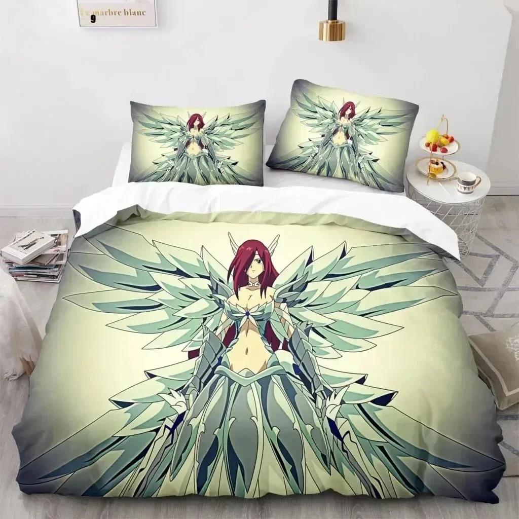 3D-принт Fairy Tail Anime Natsu Постельное белье Пододеяльник Постельный комплект Одеяло Наволочка Одеяло King Queen Size Мальчики Взрослые