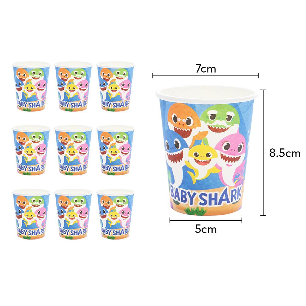 Набор посуды Baby Shark, 52 шт., включает в себя скатерть, вымпел, тарелки, чашки, салфетки