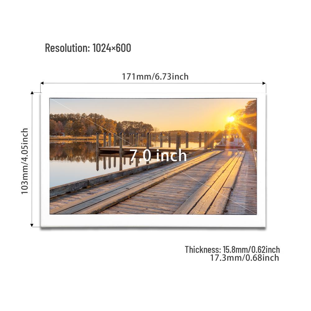 Портативный монитор HDNI: Черно-белый металлический корпус, емкостный сенсорный ЖК-дисплей высокой четкости