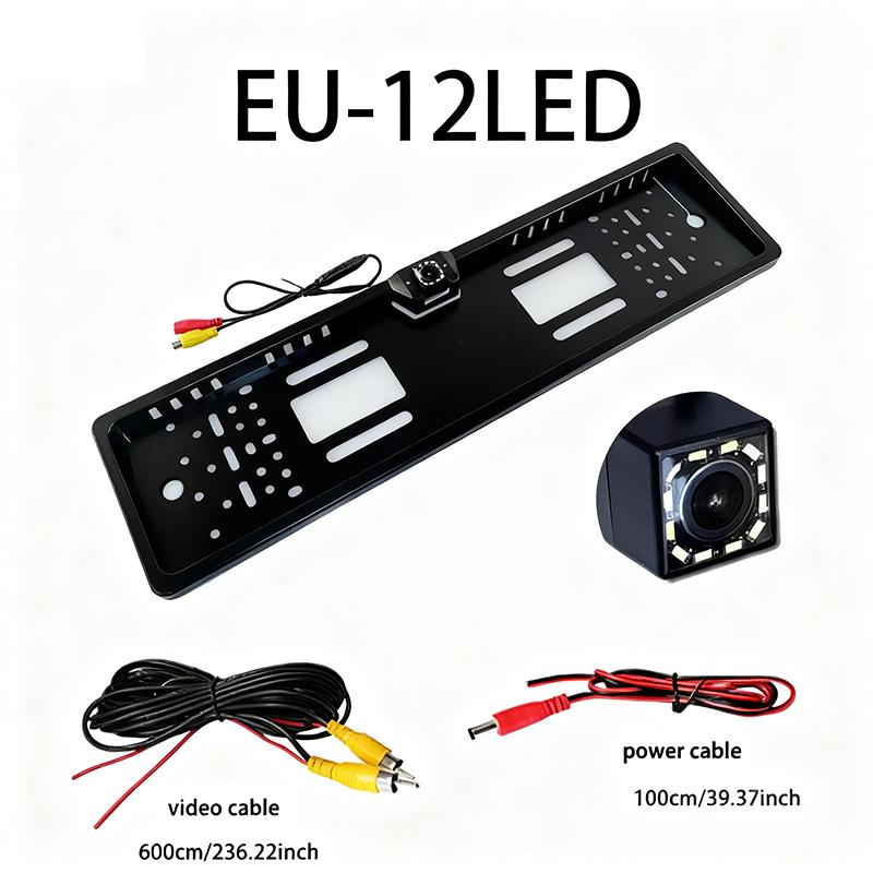 Pakring Car Rear View Camera EU European License Plate Frame Waterproof Night Vision Reverse Backup with 4 Or 8 12 LED Light