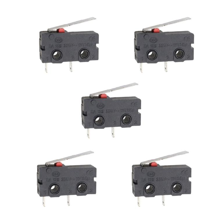 Black Housing Microswitch Assembly, KW11 KW12 Contact Button Control Unit with Metal Contacts and Rating Text Body