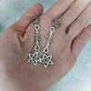 Gothic Earrings, Y2K Jewelry, Thorn Spiral Star Dangle Earrings, Alternative Statement Earrings