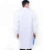 Профессиональный лабораторный халат мужской женский мягкий хлопковый с длинным рукавом стоматологический больничный белый халат хлопковый эластичные манжеты L