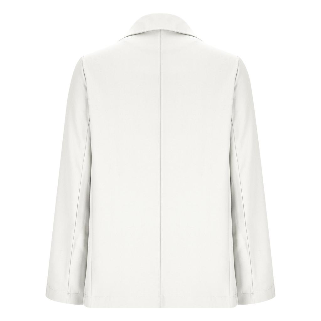 GMXIA Women's Vintage Casual Solid Color Print Spring Autumn Long Sleeve POLO Neck Jackets & Coats