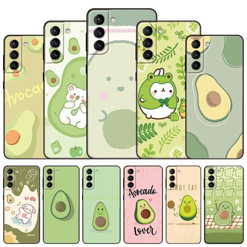 Милый мультяшный авокадо эстетический чехол для телефона Samsung Galaxy S22 Pro S21 S20 FE Ultra S10 Lite S10 S10E S9 S8 Plus черный чехол