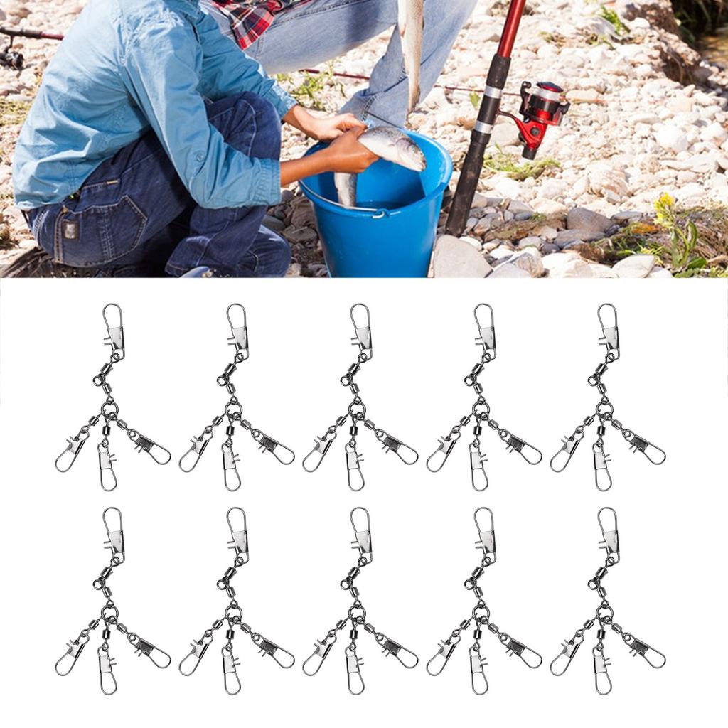 10 шт. рыболовные вертлюги с безопасными защелками из нержавеющей стали высокой прочности Interlock Snap Rolling Co