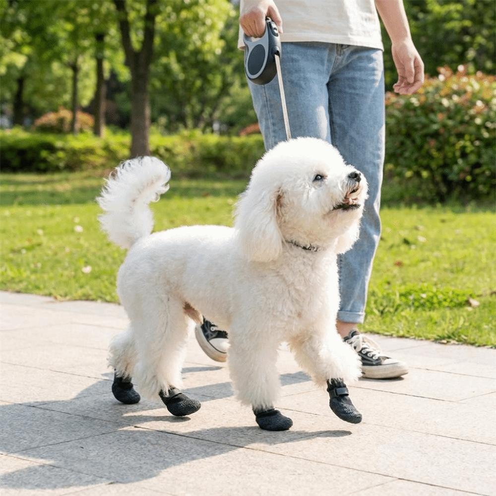 4PCS Adjustable Dog Mesh Shoes Waterproof Pet Paw Protector Portable Pet Boots Outdoor Walking